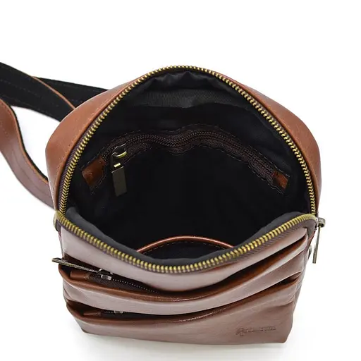 Кожаный рюкзак слинг рюкзак на одну шлейку TARWA 27.5х18х4 см sum0028242 - фото 2