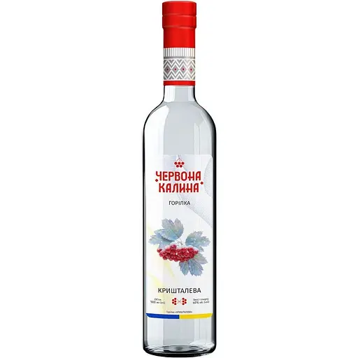 Горілка Червона Калина Кришталева 40% 0.5 л