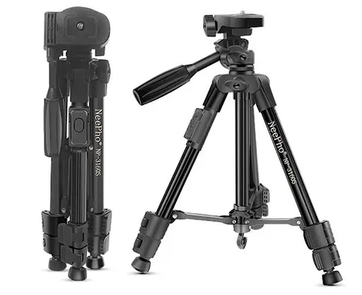 Универсальный штатив NeePho NP-3160S не съемная площадка + держатель + пульт (30-68.5см) Черный - фото 4