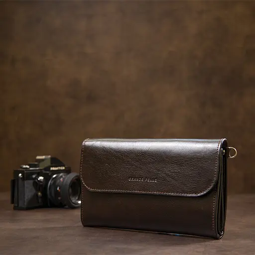 Кожаный мужской клатч GRANDE PELLE 22х13,5х2,5 см sum0015563 - фото 6