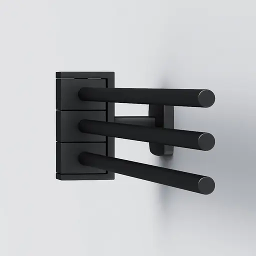 Потрійна вішалка-вертушка для рушників AM.PM Gem black A9032722 Чорний матовий - фото 4