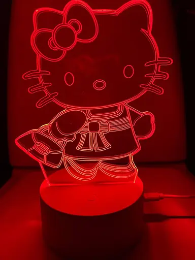 Светильник ночник 3D Hello Kitty 220в, RGB 16 цветов, цв, USB - фото 2