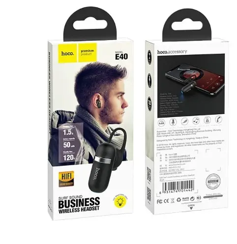 Бездротова Bluetooth-гарнітура Hoco E40 Black - фото 4