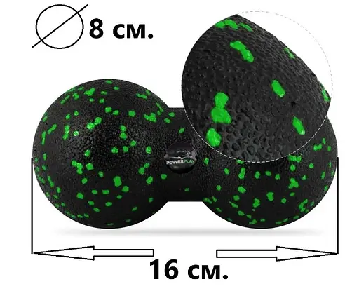 Набір для масажу та йоги PowerPlay PP_4092 EPP (Комплект з 3 штук) Green + гумка 5,5 кг (PP_4092_Green) - фото 6