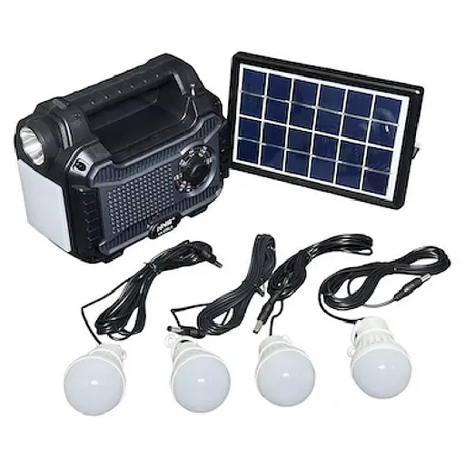 Зарядная станция NNS NS-S56LS + солнечная панель + 4 лампы + фонарь