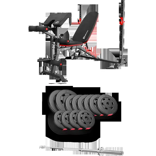 Набір Hop-Sport Premium 69кг з лавою HS-1095 та штангою - фото 2