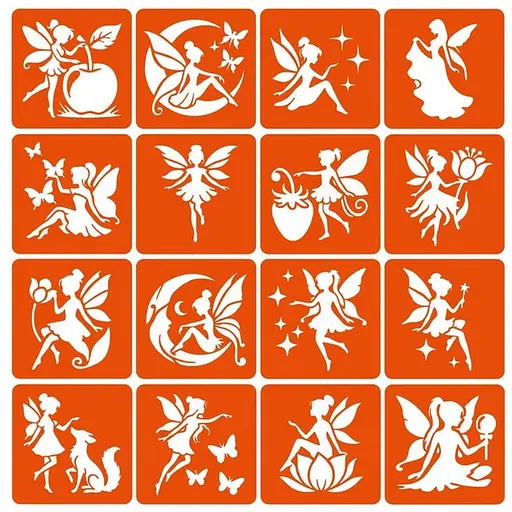 Набір трафаретів для біо-тату Fairies №2 fairies2_simple-16