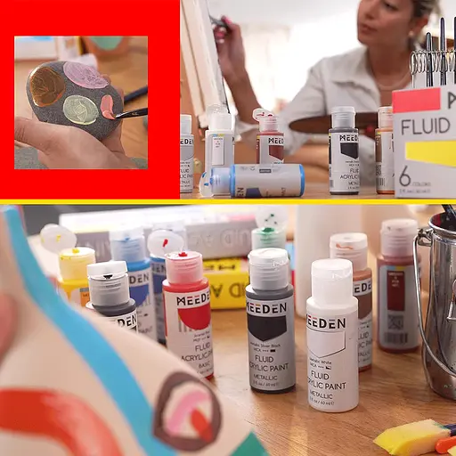 Набор жидких акриловых красок Fluid Metallic 6×60 мл - фото 6