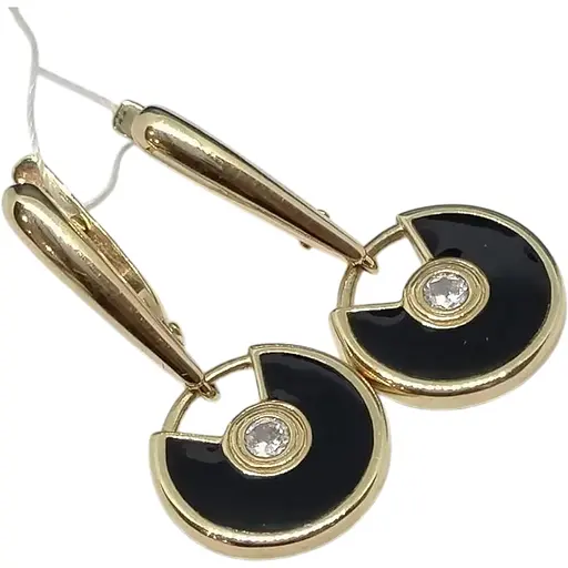 Золоті сережки Імперія золота з фіанітами і емаллю. СВ796И