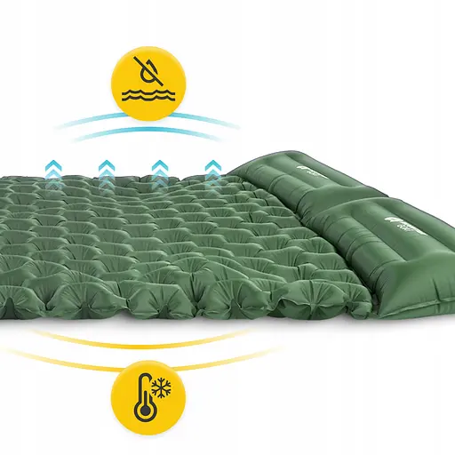 Килимок (каремат) надувний Mountain Goat 200 x 120 x 7 см двомісний з вбудованим насосом Navy Green (P-5905973403573) - фото 3