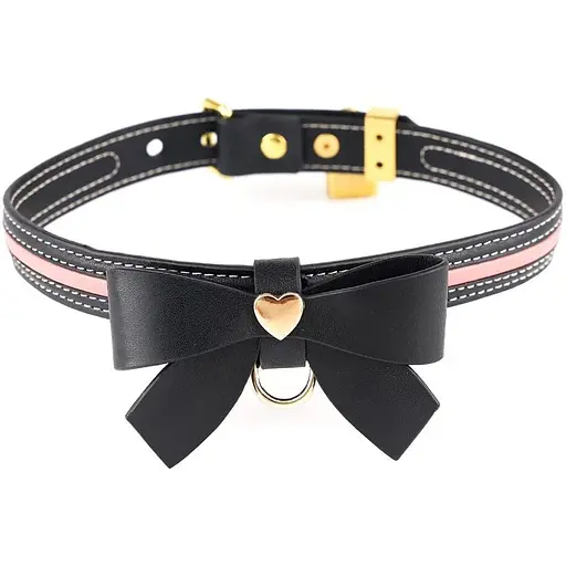 Поводок Lockink Sevanda Love Heart Butterfly LeaTher Collar Set - Black - фото 3