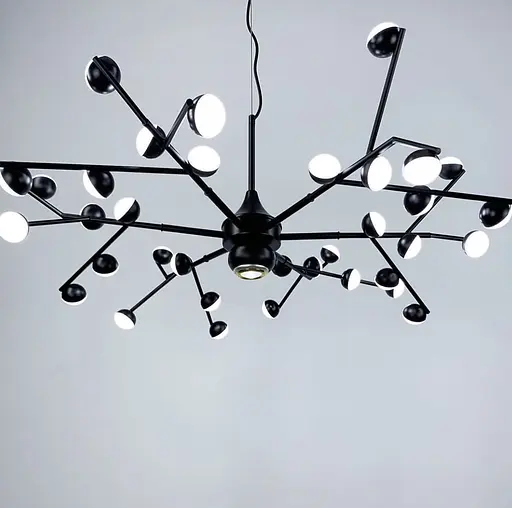 Светильник-молекула в черном цвете со встроенными светодиодами Line.F Количество ламп 36 - фото 1
