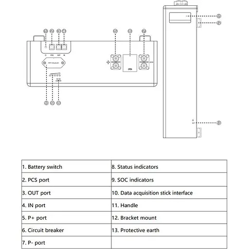 Акумулятор Deye LiFePO4 48V (51,2V/100Ah/5120Wh) (SE-F5 Pro-С) [152811] - фото 5