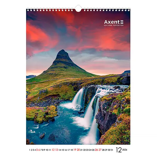 Календар настінний Axent А3 Waterfalls 2026 рік (8804-26-2-A) - фото 13