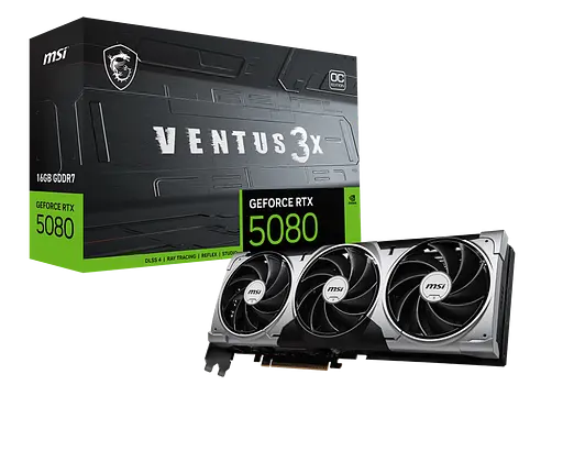 Відеокарта GeForce RTX 5080 16GB MSI Ventus 3X OC (RTX 5080 16G VENTUS 3X OC) - фото 2