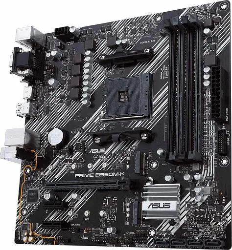 Материнська плата ASUS PRIME B550M-K (Prime B550M-K) (Socket AM4, AMD B550, Micro-ATX) - фото 2