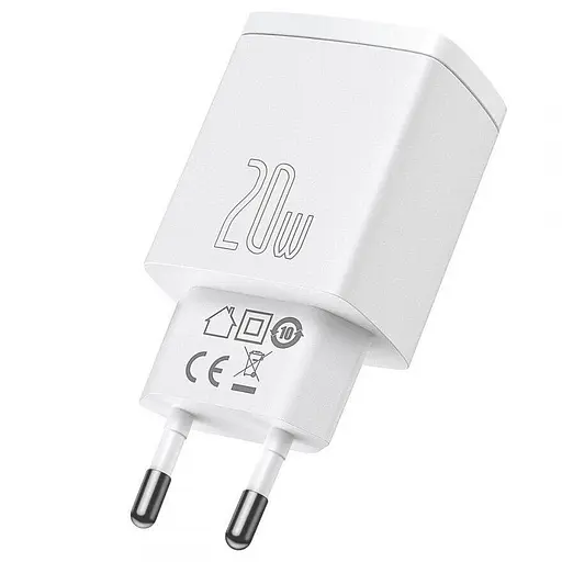 Блок живлення Baseus CCXJ-B02 Compact Quick Charger PD+QC3.0 20W - фото 1