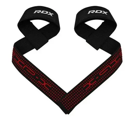 Лямки для тяги RDX S4 Gym Cotton Gel Straps Black Plus (WAC-S4B+) - фото 1