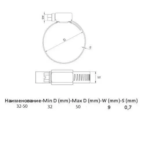 Хомут металевий черв'ячний Karro 32-50 мм універсальний 30412 - фото 2