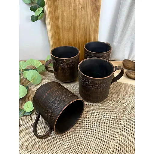 Кухоль 1 л керамічний (глиняний) різьблений Декор - фото 9