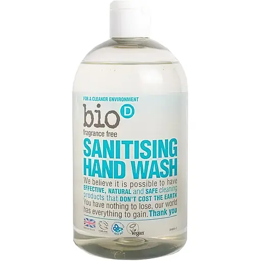 Органическое дезинфицирующее жидкое мыло Bio-D Sanitising Hand Wash Fragrance Free без запаха 500 мл - фото 1