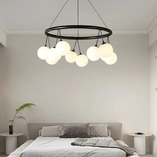 Подвесная люстра-кольцо Magic Beans на 10 плафонов d 60 Line.F SG 18/10 BK - фото 5