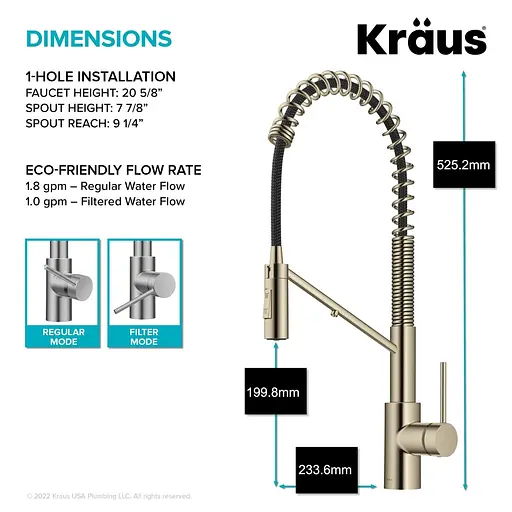 Змішувач для кухні на дві води Kraus Oletto KFF-2631SFACB Бронза - фото 12