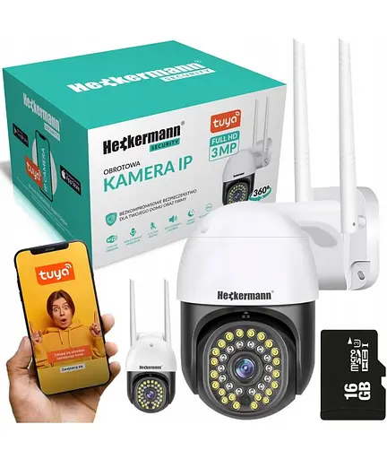 IP-камера видеонаблюдения Wi-Fi Heckermann C19 + карта 16 ГБ уличная поворотная - фото 6