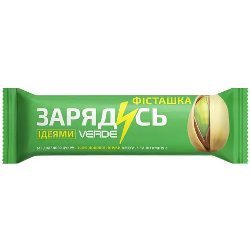 Батончик Verde Зарядись Омега-3 і фісташка 30 г