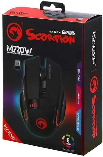 Миша бездротова Marvo M720W Wireless чорна - фото 3