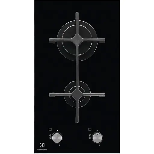 Варильна поверхня газова на склі Electrolux 30 см чугун Доміно чорний