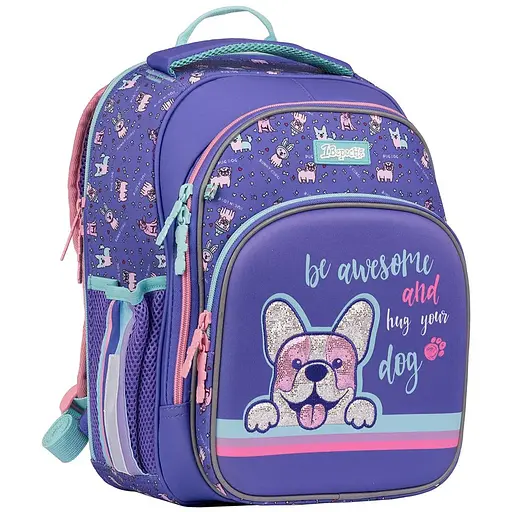 Школьный рюкзак 1Вересня каркасный S-106 Corgi фиолетовый - фото 1