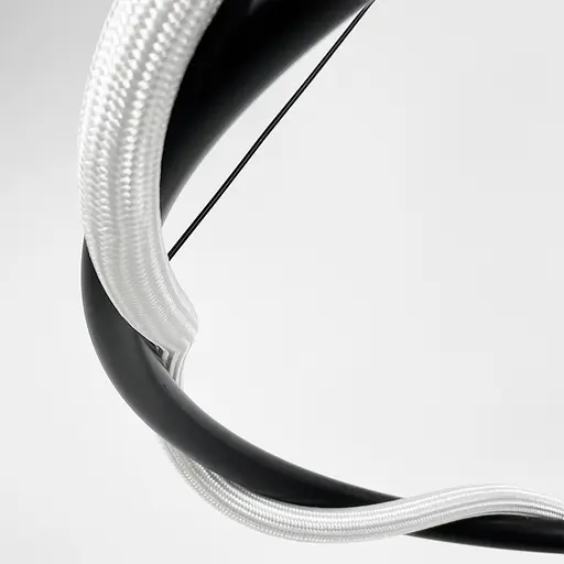 Люстра с черным кольцом и оплетенным неоном Ø 60 см | Ст. JU 25-600 BK | Line F - фото 5