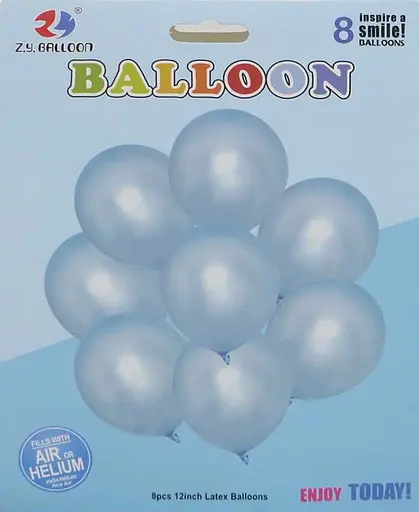 Набір латексних куль, 8 шт., 30 см, блакитний