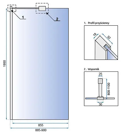 Душова стінка Rea Aero N 90 REA-K7553, універсальні - фото 5