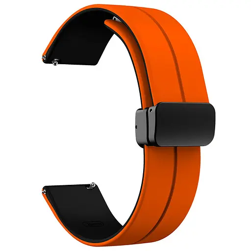 Силіконовий ремінець Classy для Smart Watch 20mm Orange / Black - фото 2