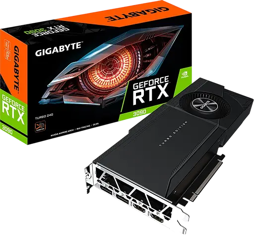 Видеокарта GeForce RTX 3090 24GB Gigabyte Turbo (GV-N3090TURBO-24GD) Б/У - фото 1
