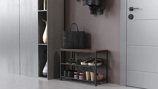 Банкетка універсальна Ferrum-decor Слайм 45x63x26 чорний ДСП Дуб Сонома Трюфель 16мм (FRD-104073) - фото 3