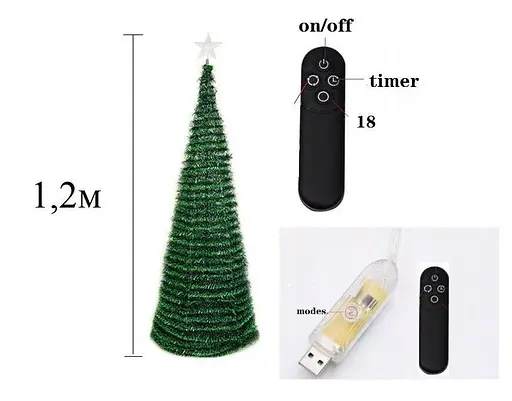 Рождественская искусственная елка 120 см со 176 LED подсветкой - фото 6