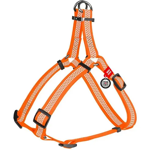 Шлейка для собак Waudog Waterproof водостойкая с QR-паспортом, светоотражающая, металлическая пряжка-фастекс, M