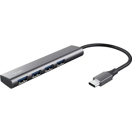 USB-Хаб Trust USB-хаб Halyx Type-C to 4-Port USB-A 3.2 Grey (24948_TRUST) - фото 1