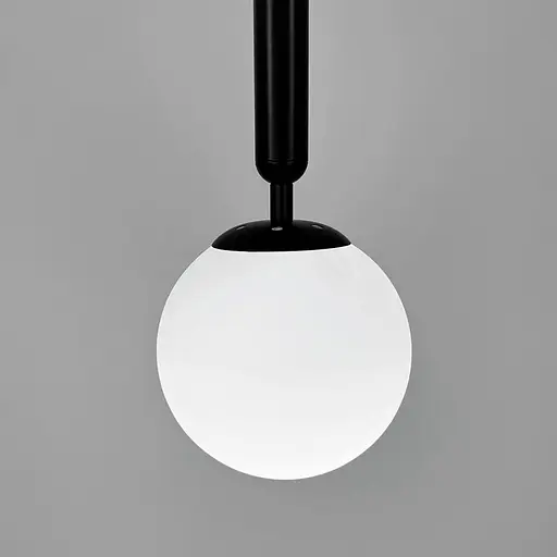 Підвісний світильник в чорному корпусі з білим плафоном Ø 14 см | Line F | Арт. A91087/1 BK - фото 4