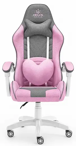 Компьютерное кресло Hell's Rainbow Pink-Gray тканина - фото 1