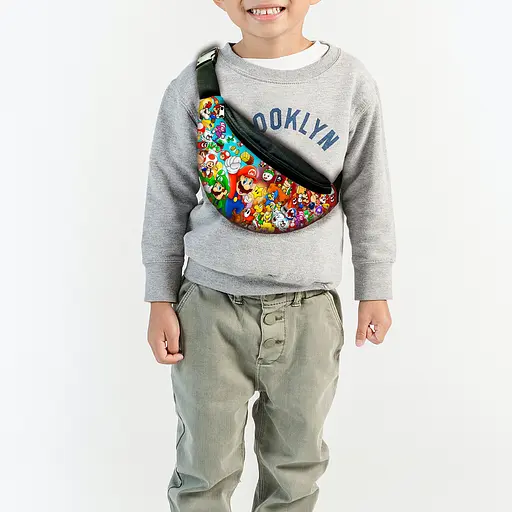 Сумка-бананка супер маріо "Super Mario" з принтом, 35х15см, дитяча, молодіжна (00016)