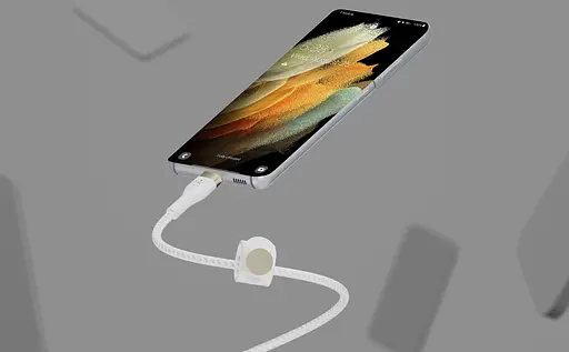 Belkin Кабель USB-С - USB-C плетеный, силиконовый, с ремешком на магните, 1м, белый - фото 10