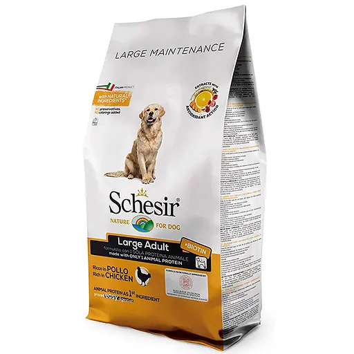 Сухой монопротеиновый корм для собак крупных пород Schesir Dog Large Adult Chicken с курицей 12 кг (8005852163103) - фото 1