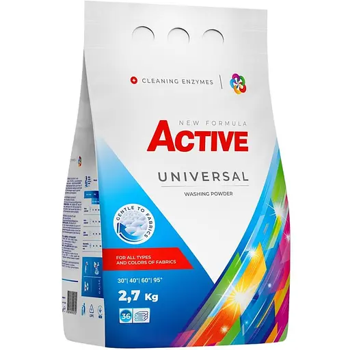 Порошок для прання Active Universal з ароматом свіжості 2.7 кг