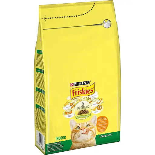 Уценка. Сухой корм для домашних котов Friskies с курицей и овощами 1.5 кг - фото 1