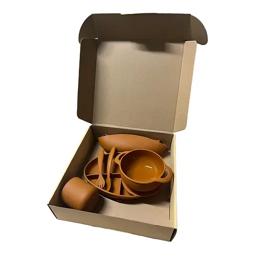 Набор силиконовой посуды для прикорма детей, 6 предметов, orange - фото 2