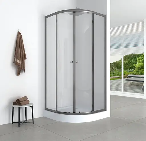 Душевая кабина без поддона Mixxus Plain SC01-90x90x185-TR прозрачное стекло 4 мм graphite MI6902, Универсальная, прозрачный, графит - фото 3